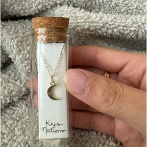 Crescent moon charm necklace